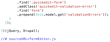 Code stopped at the breakpoint
