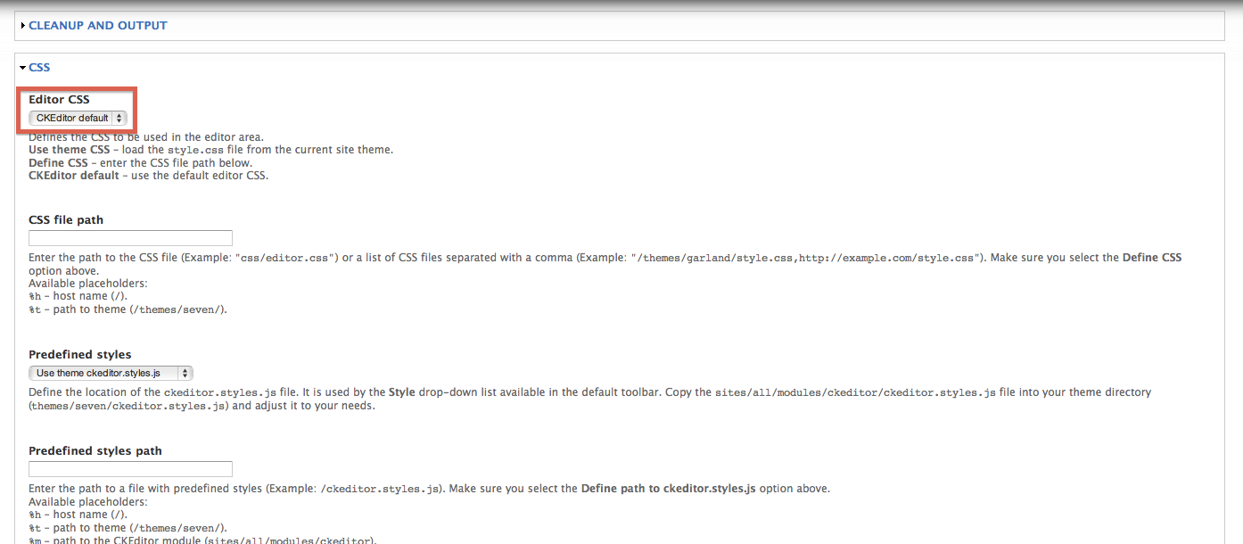 Editor CSS setting