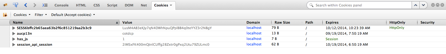 Figuring out session cookies
