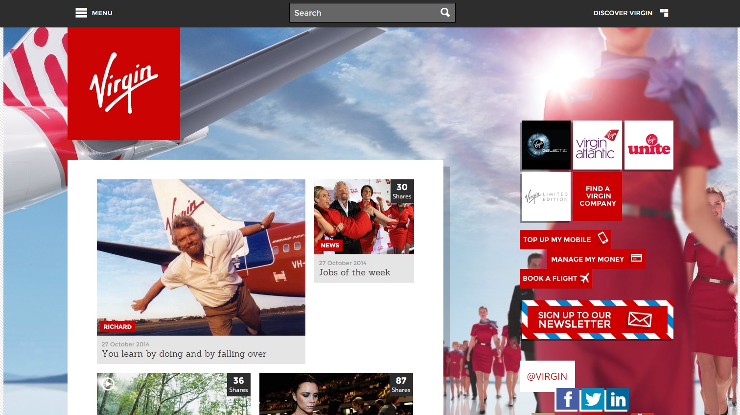 Virgin's site