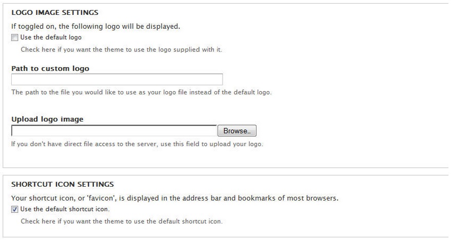 Logo Image and Shortcut Icon Settings