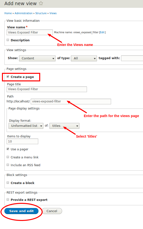 Configure the View
