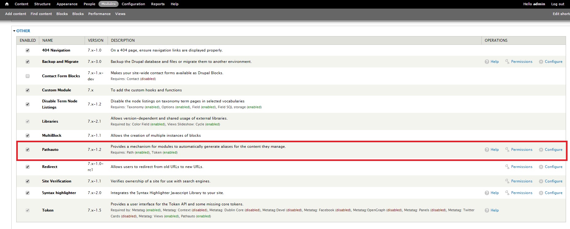 Drupal Pathauto module