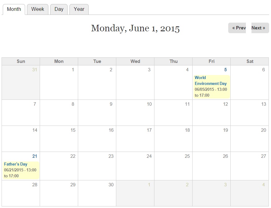 Drupal Event Calendar