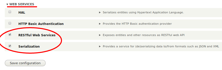 Enable RESTful Web Services Module