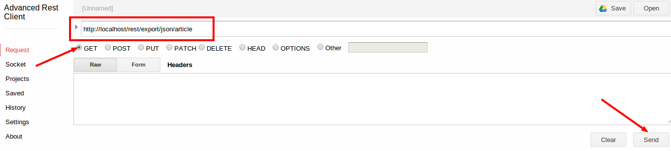 Provide path and select GET