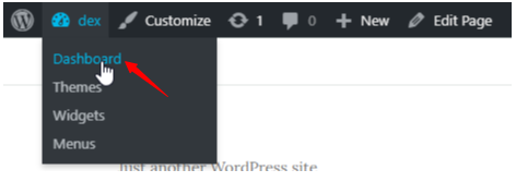 dashboard in WordPress