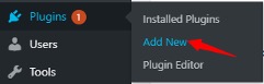 Add new plugin link in WordPress