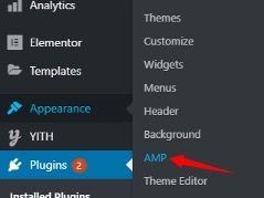 AMP link in WordPress
