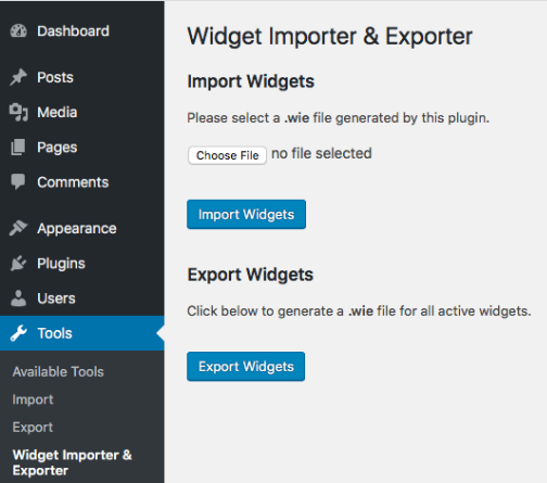 Widget Importer Exporter