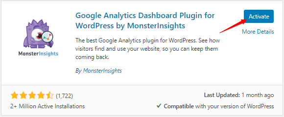 activate in WordPress