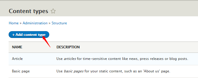 add content type in Drupal