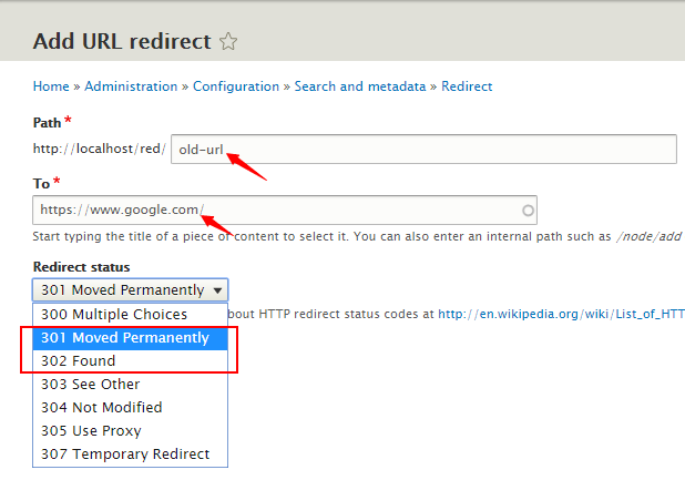 add url in Drupal