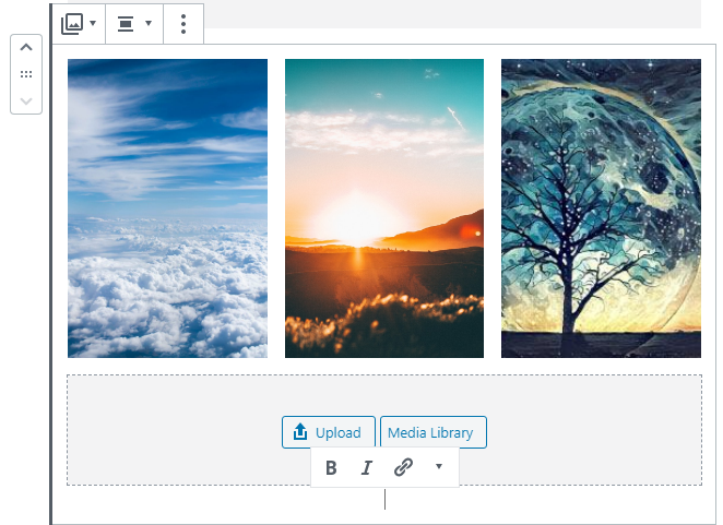 adding an image gallery block