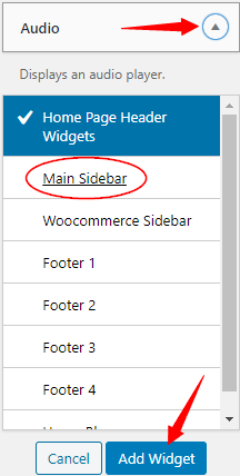 audio widget
