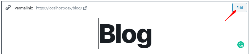 click on edit in WordPress