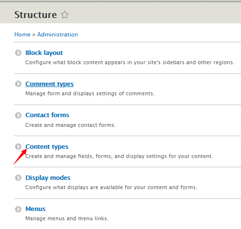 content types in Drupal
