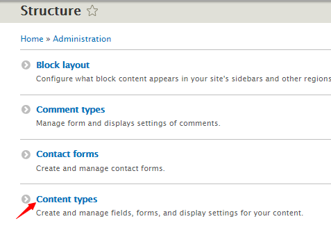 content types in Drupal