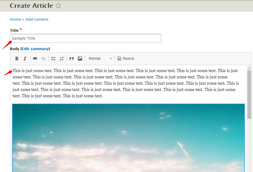 create article in Drupal