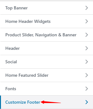 customize footer