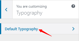 default typography in WordPress