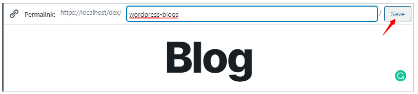 enter your URL in WordPress