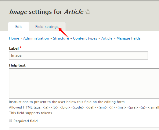 field settings in Drupal