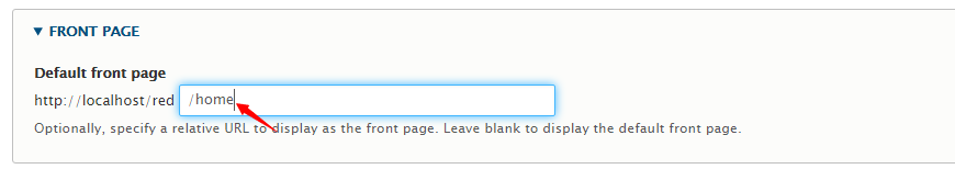 front page in Drupal