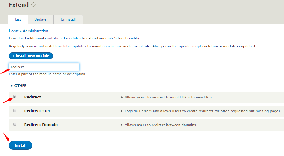 install in Drupal
