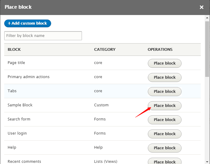 placing block in Drupal