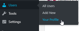 Profile link in WordPress