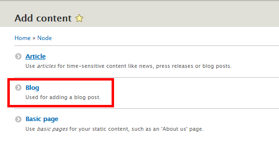 saved content type in Drupal