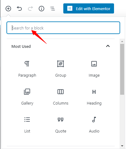 search for a block