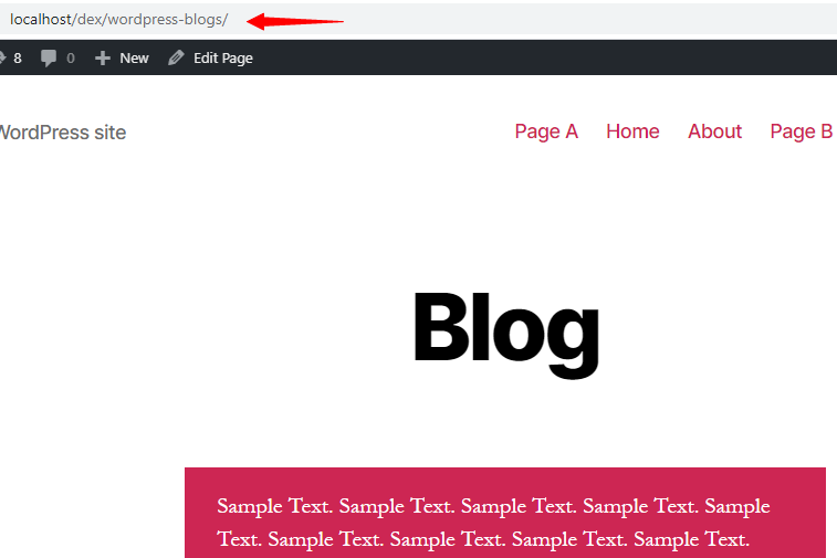 updated URL in WordPress