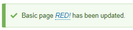 updated message in Drupal