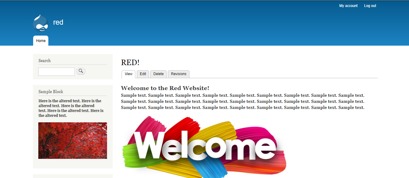 updated page in Drupal